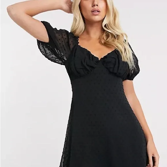 dobby milkmaid skater dress Missguided Petite dobby milkmaid skater dress in red